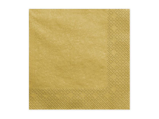 Picture of PAPER NAPKINS 3 LAYER METALLIC GOLD - 20 PACK